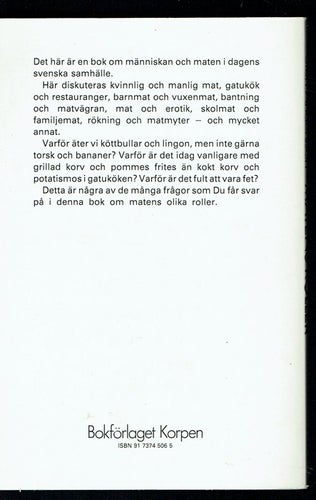 Matens roller - Sten Andersson (om mat, inga recept)