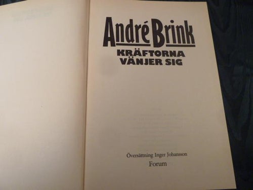 KRÄFTORNA VÄNJER SIG, A. BRINK, 1991,  BÖCKER