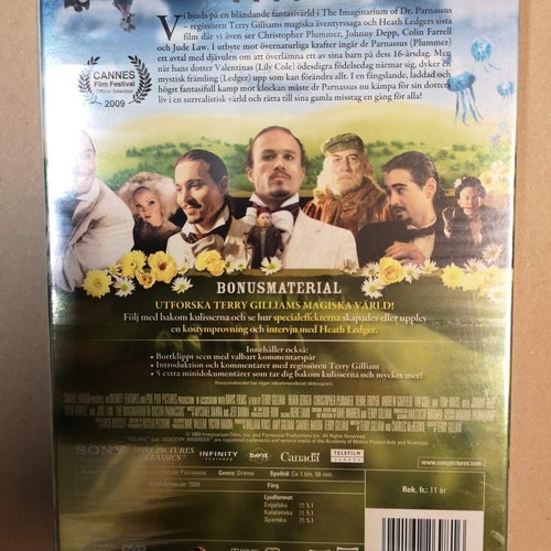 DVD The Imaginarium of Doctor Parnassus Heath Ledger Svensk text INPLASTAD