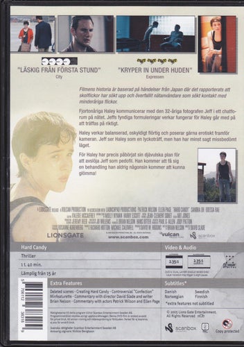 DVD / Hard Candy / Patrick Wilson, Ellen Page, Sandra Oh / Nära nyskick