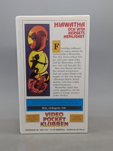 Video Pocket Klubben - Hiawatha och Vita Bergets hemlighet - Svenskt tal - VHS