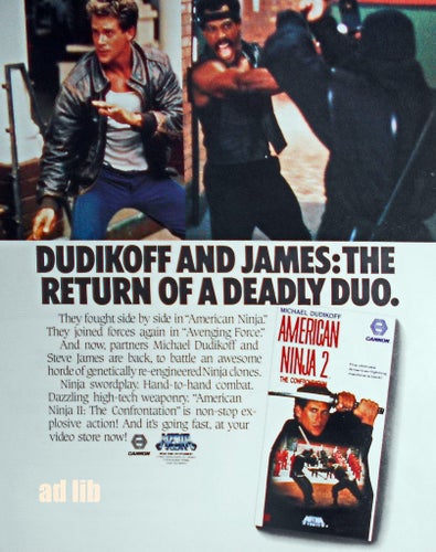 AMERICAN NINJA 2, TIDNINGSANNONS 1987