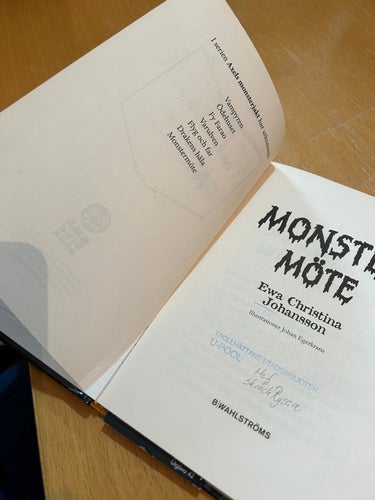 Monstermöte av Ewa Christina Johansson, bok, very fine plus, SM