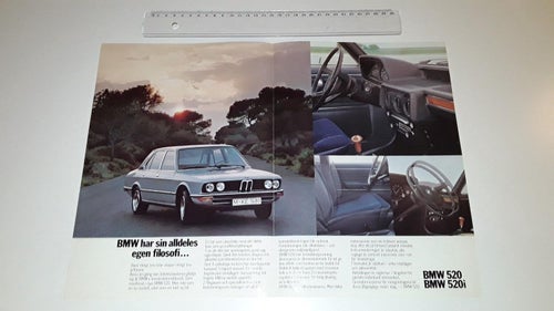 BMW 520 broschyr 4 sidor tryckt ? text svenska
