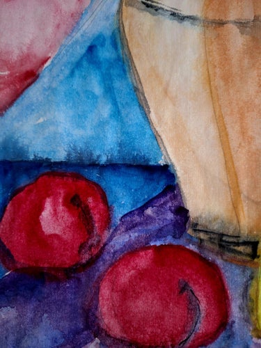 Dramatic Watercolor Still Life by Christina Svensson Copyright Frukt och Vas