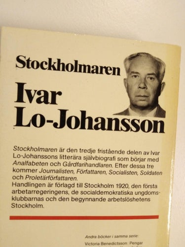 Stockholmaren - Ivar Lo-Johansson. bok pocket Fine plus