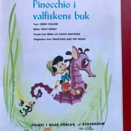 Walt Disney's PINOCCHIO I VALFISKENS BUK Folket i Bilds förlag 1968