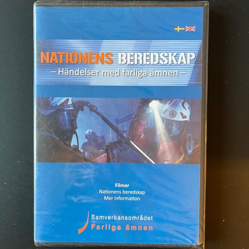 NATIONENS BEREDSKAP - HÄNDELSER MED FARLIGA ÄMNEN. DVD DOKUMENTÄR SV. INPLASTAD