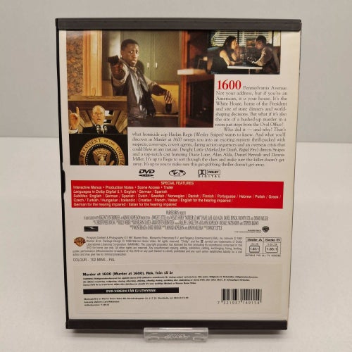 Murder at 1600 - Snap Case - Region 2, DVD-Film, Svensk text, Fint skick