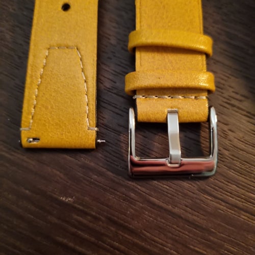 Flieger 22mm läderklockarnband gul