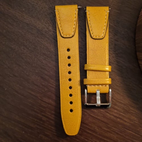 Flieger 22mm läderklockarnband gul