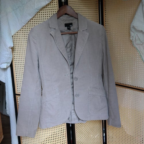 Vintage H&M beige kavaj, storlek 38 i bomull