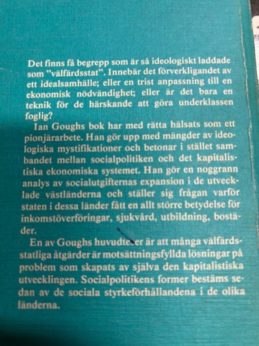 Välfärdsstatens politiska ekonomi av Ian Gough