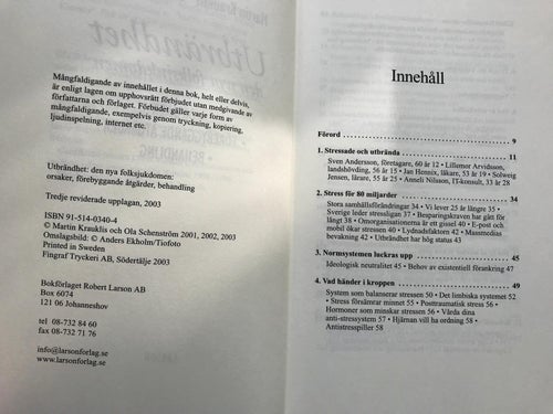 UTBRÄNDHET Den nya folksjukdomen Martin Krauklis Ola Schenström 2003