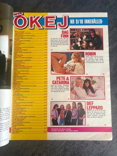 Tidningen OKEJ ! Nr 9 / 10 - 1989 . TOPPSKICK ! Med POSTERS !
