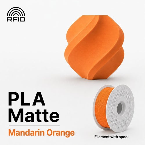 Bambu Lab PLA Matte Mandarin Orange 1.75 mm – 1 kg (med spole)