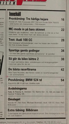 Teknikens Värld nr 15 1983: Suzuki GSX 750 ES, Kawasaki GPZ 750, Honda VF 750F