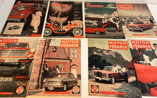Motor & Motorföraren – 8 vintage motortidningar 1961–1964 – Mercedes, Saab, Volv