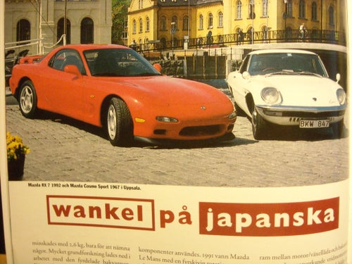 Mazda Cosmo Sport & RX 7 Wankel " Wankel på japanska "