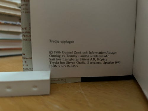 Köksfranska av gastronomisk ordlista av Gunnel Zenk, bok, Very Fine plus