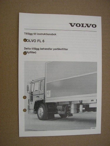 VOLVO Tillägg Instruktionsbok Lastbil FL6