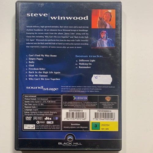 STEVE WINWOOD - SOUND STAGE. DVD MUSIK