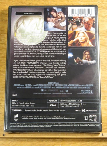 Wolf Jack Nicholson Ny & Inplastad!