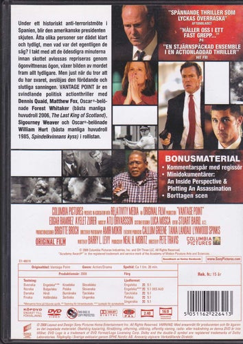 DVD / Vantage Point / Dennis Quaid, Matthew Fox, Sigourney Weaver