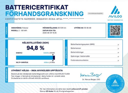Polestar 2 Standard Range Single Motor, 231hk, 2023