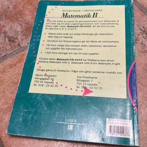 Matematik från A till E, kurs B av Holmström / Smedhamre