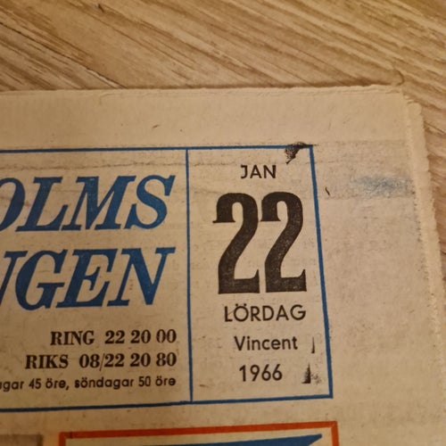 Stockholms-Tidningen från 22 januari 1966