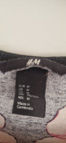 H&M svart, rosa, vit klänning, storlek M