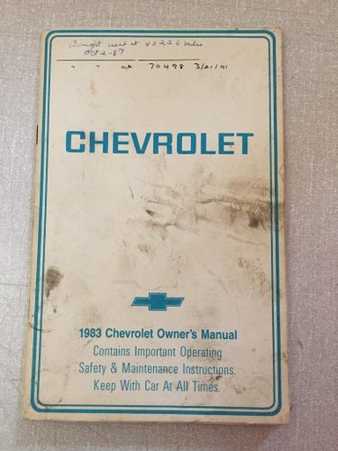 1983 Chevrolet Owner's Manual