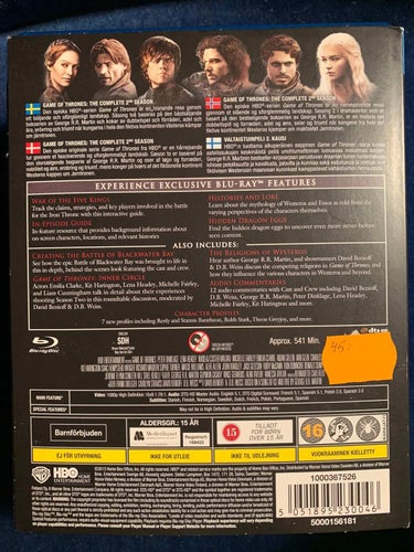GAME OF THRONES - THE COMPLETE SECOND SEASON. SÄSONG 2. BLU-RAY 5-DISC BOX