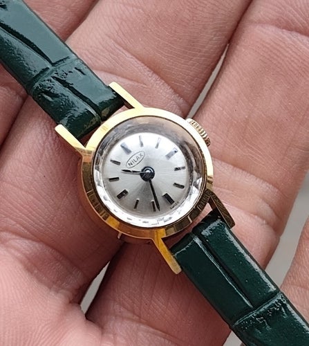 Vintage 1955 NILAX Auguste Reymond Minimalist Mekanisk Damklocka SERVICEAD