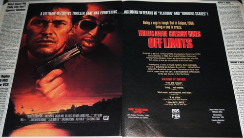 OFF LIMITS - WILLEM DAFOE, GREGORY HINES, STOR TIDNINGSANNONS 1988