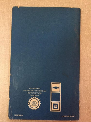 1982 Chevrolet Owner's Manual