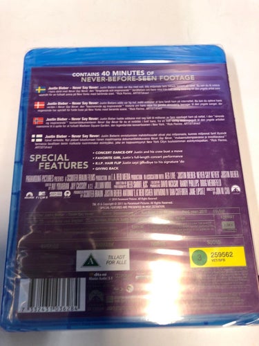 Bluray - Justin Bieber - Never Say Never - Inplastad