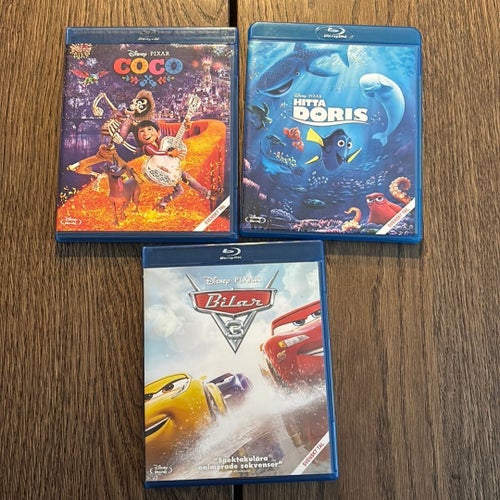 Disney Pixar Blu-ray-filmer: Coco, Hitta Doris, Bilar 3