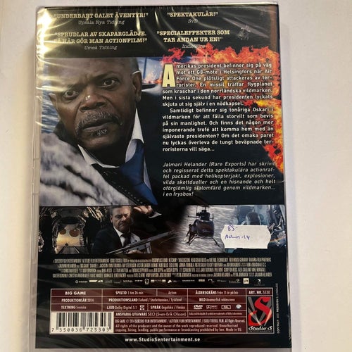 BIG GAME. SAMUEL L. JACKSON. DVD ACTION -14. STUDIO S. INPLASTAD