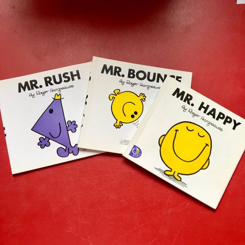 MR. RUCH + MR. BOUNCE + MR. HAPPY Roger Hargreaves 1990-91