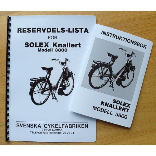Reservdelskatalog & Instruktionsbok till Solex Knallert 3800