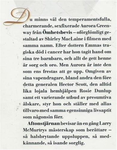 AFTONSTJÄRNAN - Larry McMurtry ( INBUNDEN )