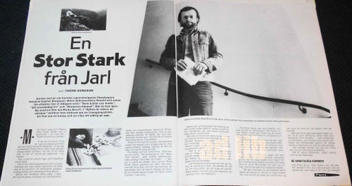 STEFAN JARL - 3-Sidor Bild/Text TIDNINGSARTIKEL 1985