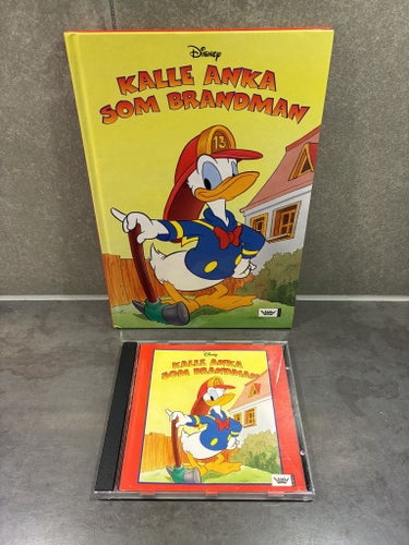 Helt nytt! Kalle Anka som Brandman! Bok + CD-skiva! Obläddrat!
