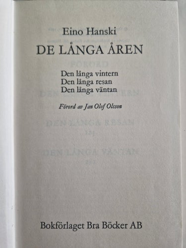 DE LÅNGA ÅREN av Eino Hanski, Bokförlaget Bra Böcker AB