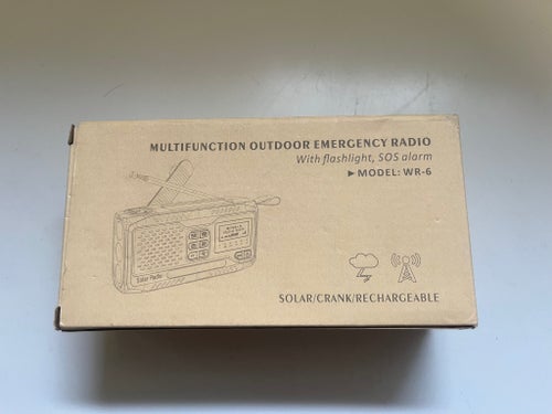 Multifunktionell Nödradio WR-6 med Ficklampa och SOS-larm