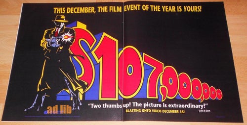 DICK TRACY - ON VIDEO DECEMBER 18, STOR TIDNINGSANNONS 1990