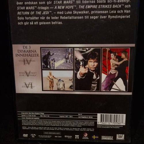 Star Wars Original Trilogy (DVD) Mark Hamill, Carrie Fisher - OOP/Utgången