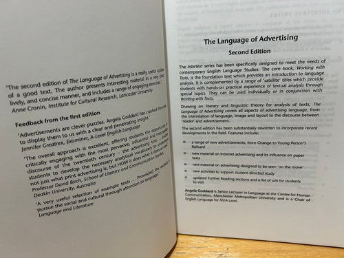 The Language of Advertising by Angela Goddard, bok, Very Good plus, N